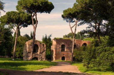 Roma 'daki Palatine Tepesi' nde Roma harabeleri
