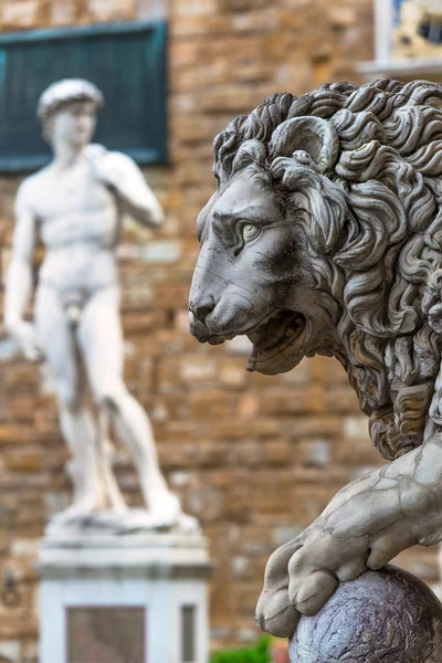 Escultura del Renacimiento en Piazza della Signoria en Florenc —  Fotos de Stock