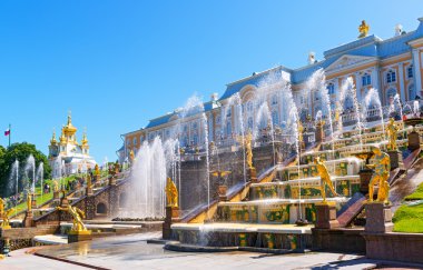 Fountains in Peterhof Palace, Saint Petersburg, Russia clipart