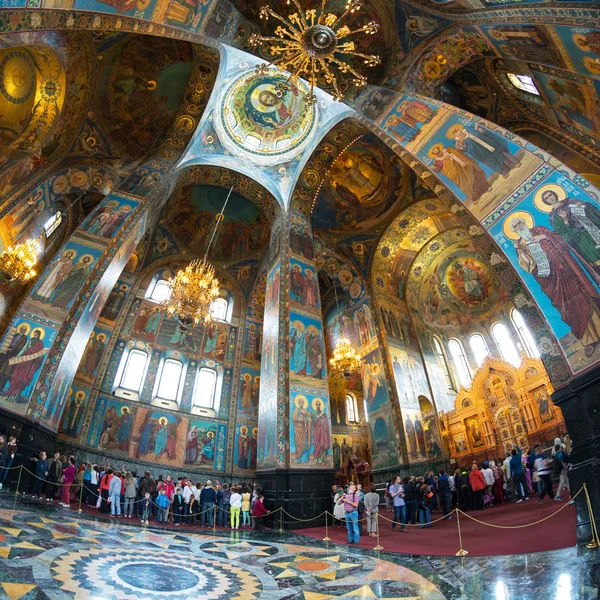 Interiér kostela Spasitele na rozlité krve, St Petersburg — Stock fotografie