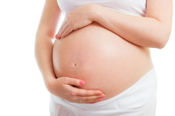 Een schattig zwangere buik — Stockfoto