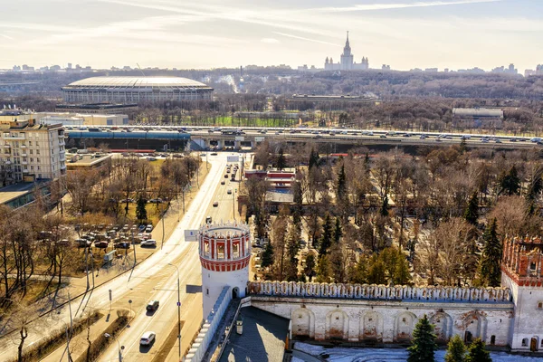 Pohled na Moskvu od kláštera Novoděvičij — Stock fotografie