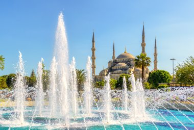 Istanbul'da Sultanahmet Camii (Sultanahmet Camii) görünümü