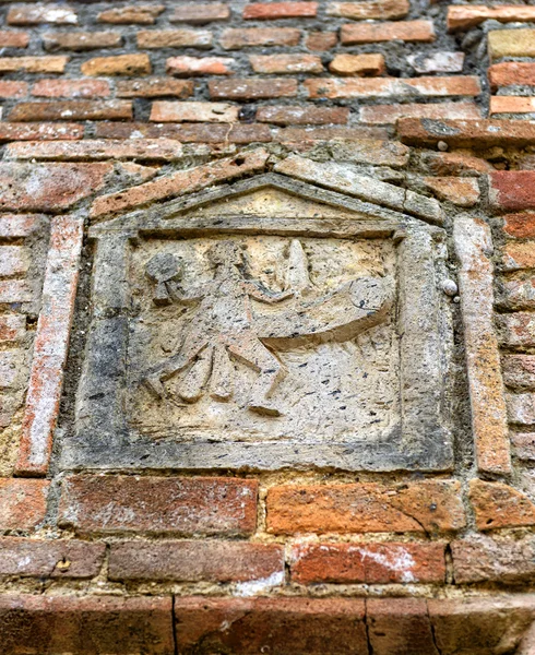 Bild eines Mannes mit erigiertem Phallus, Pompeji — Stockfoto