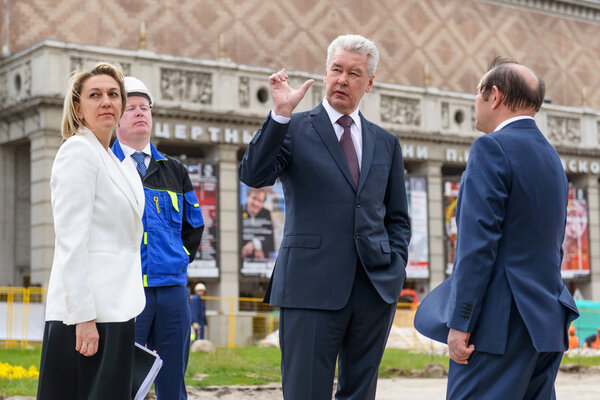 Moscow Mayor S. Sobyanin visits the Triumph Square, Moscow