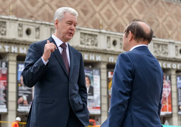 Moscow Mayor S. Sobyanin on the Triumph Square, Moscow