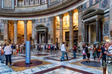 Inside the Pantheon in Rome, Italy