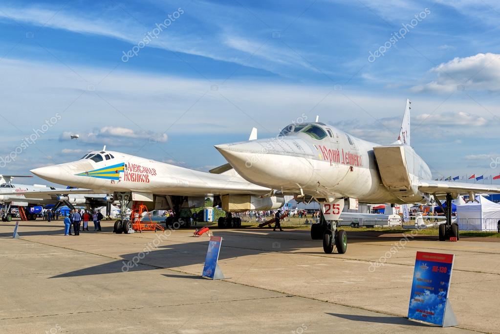Russian strategic bombers Tupolev Tu160 and Tu22M3 Stock Editorial