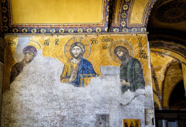 Antik mozaik ile İsa Mesih'e Ayasofya Müzesi, Istanbul