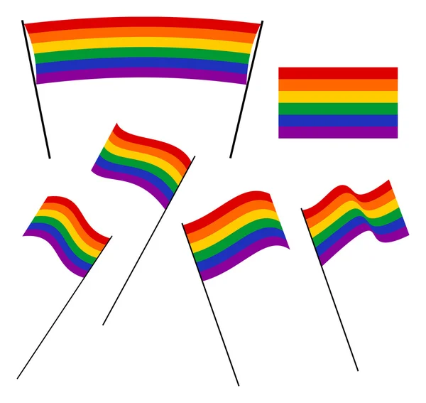 Drapeaux arc-en-ciel LGBT — Image vectorielle