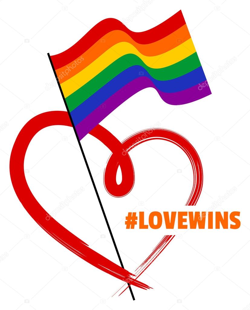 LGBT Rainbow Flag and Heart