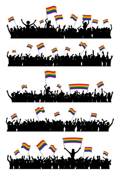 LGBT jásající dav — Stockový vektor