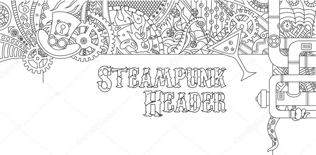 Steampunk Doodle Header Design