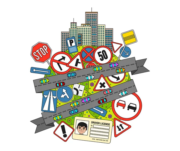 Señales y reglamentos de tráfico — Archivo Imágenes Vectoriales