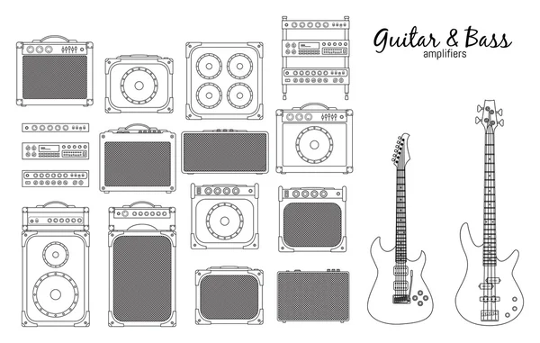 Amplificateurs pour guitare électrique et basse — Image vectorielle