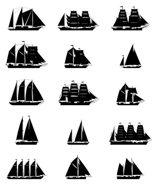 Sailing Ships Set — Stock Vector