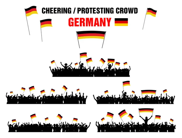 欢呼或抗议人群德国 — 图库矢量图片