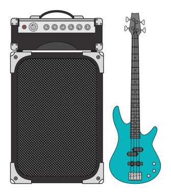 Elektrik bas gitar ve amfi