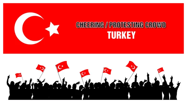 Cheering or Protesting Crowd Turkey — Stock Vector