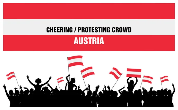Acclamations ou protestations Foule Autriche — Image vectorielle