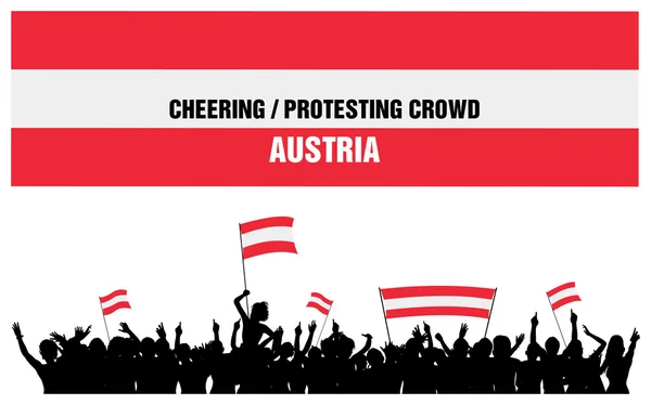 Cheering or Protesting Crowd Austria — Stock Vector