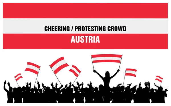 Cheering or Protesting Crowd Austria — Stock Vector