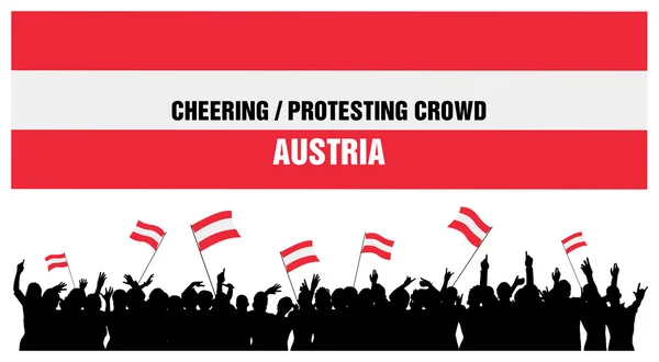 Cheering or Protesting Crowd Austria — Stock Vector