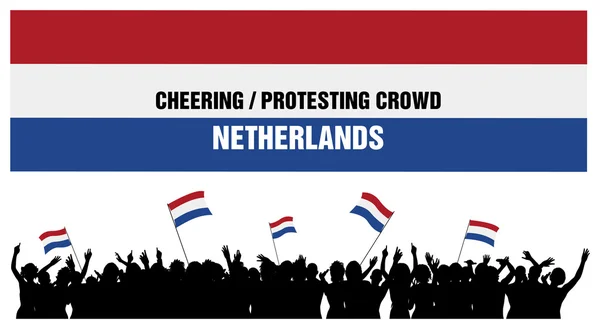 Cheering or Protesting Crowd Netherlands — Stock Vector
