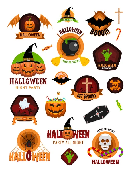 Insignias y etiquetas de Halloween — Archivo Imágenes Vectoriales