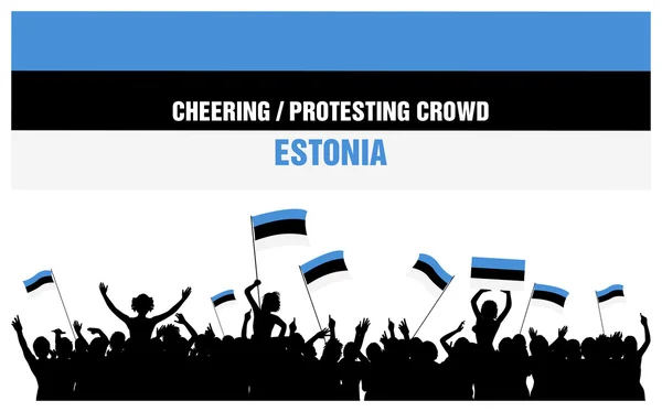 Cheering or Protesting Crowd Estonia — Stock Vector