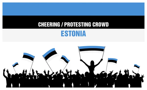 Cheering or Protesting Crowd Estonia — Stock Vector