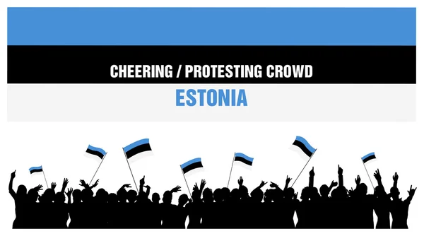 Juichende of protesteren menigte Estland — Stockvector