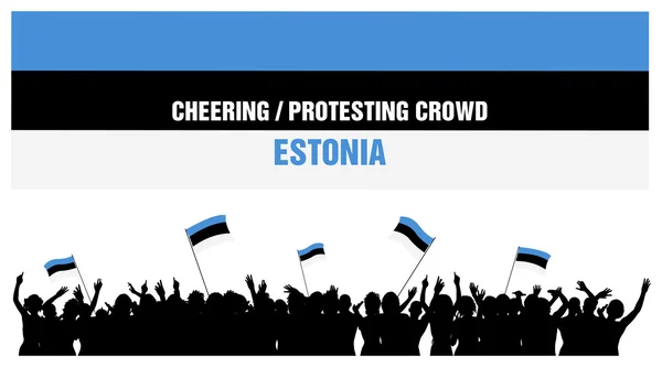 Cheering or Protesting Crowd Estonia — Stock Vector
