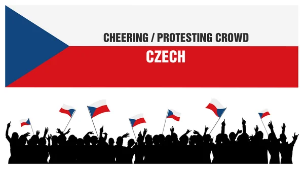 Cheering or Protesting Crowd Czech — Stock Vector