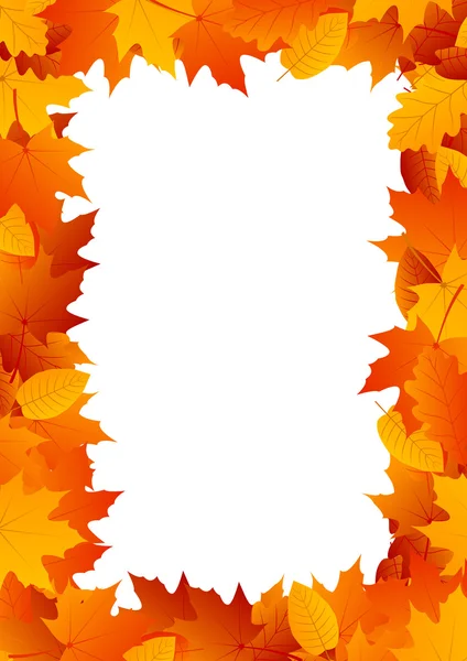 Autumn Leaves Frame — Stock Vector