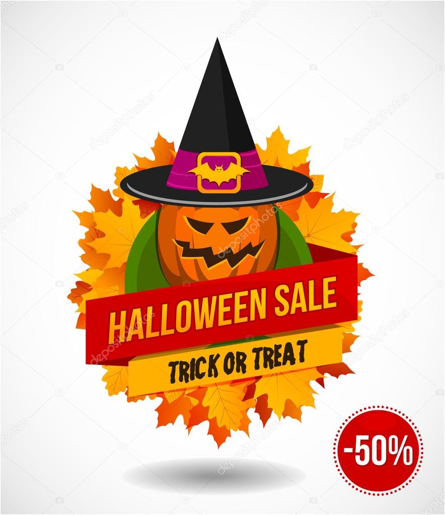 Halloween Sale Logo or Label