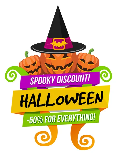 Logo ou étiquette de vente Halloween — Image vectorielle