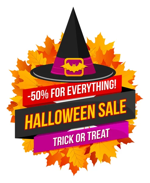 Logo ou étiquette de vente Halloween — Image vectorielle
