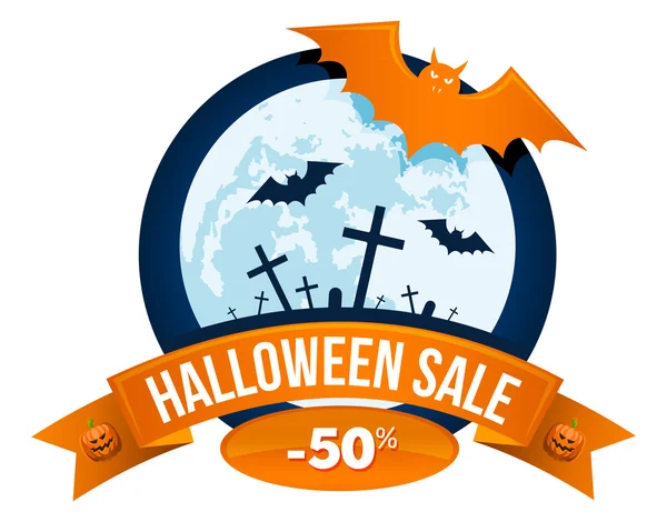 Logotipo ou etiqueta de venda de Halloween — Vetor de Stock