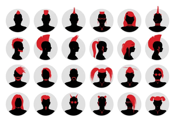 Goth, punk et personnes alternatives Avatars — Image vectorielle