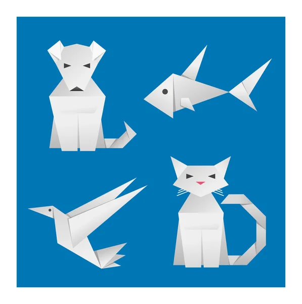 Origami de papel animais —  Vetores de Stock