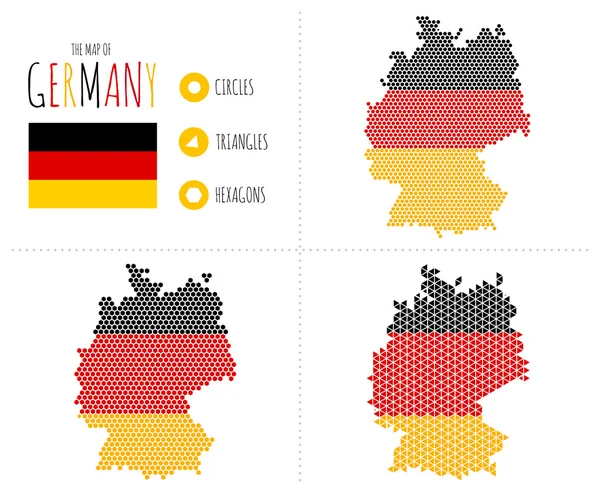 Germania Mappa in 3 stili — Vettoriale Stock