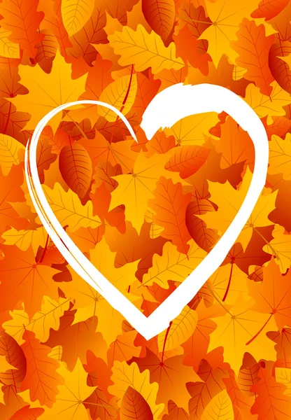 Corazón para el otoño — Vector de stock