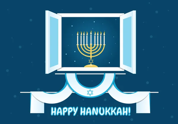 Happy Hanukkah Postcard Design — Stock Vector