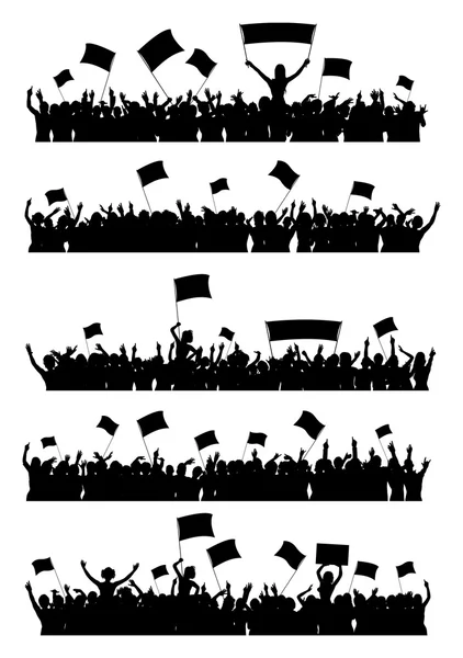 Cheering Crowd Set — Stock Vector