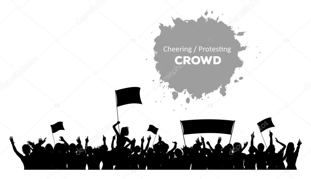 Cheering or Protesting Crowd