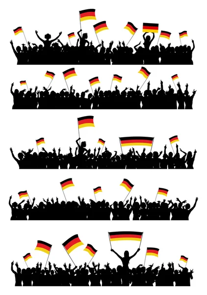 Animar o protestar contra la multitud Alemania — Vector de stock