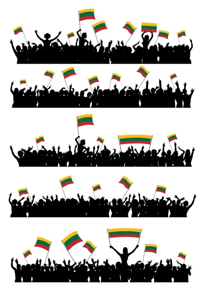 Animar o protestar contra la multitud Lituania — Vector de stock