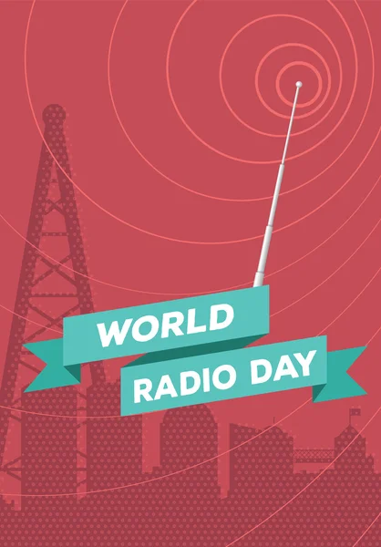 Dia mundial de rádio — Vetor de Stock