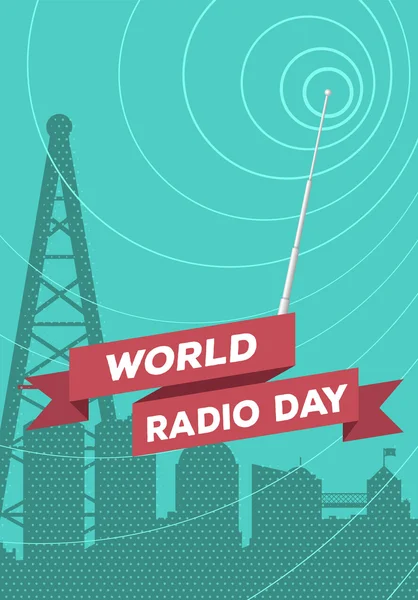 Dia mundial de rádio — Vetor de Stock